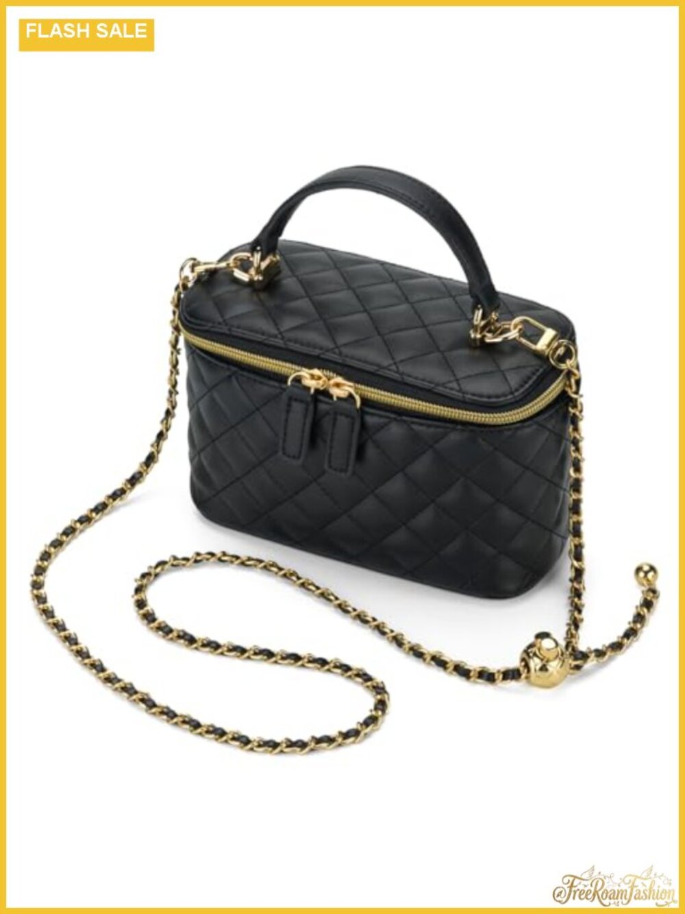 Quilted Square Crossbody Mini Bag PU Vegan Leather Zipper Clutch Purse
